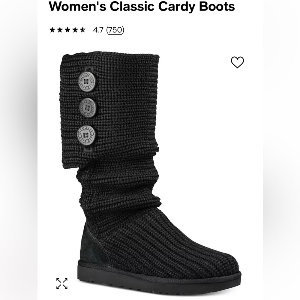Black knit UGG boots SZ 8